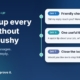 Illustration of a three-step follow-up timeline with day 1, day 3 and day 7 message cards and a green Replied: stop badge, next to the headline Follow up every lead without being pushy