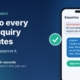 Illustration of a phone showing a new customer enquiry, an AI-drafted reply and an Approve button, with the headline 'Reply to every new enquiry in minutes'